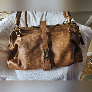 SOLD***Brown leather Burberry lage